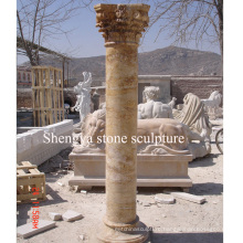Gold Stone Sculpture Marble Column (SY-C014)